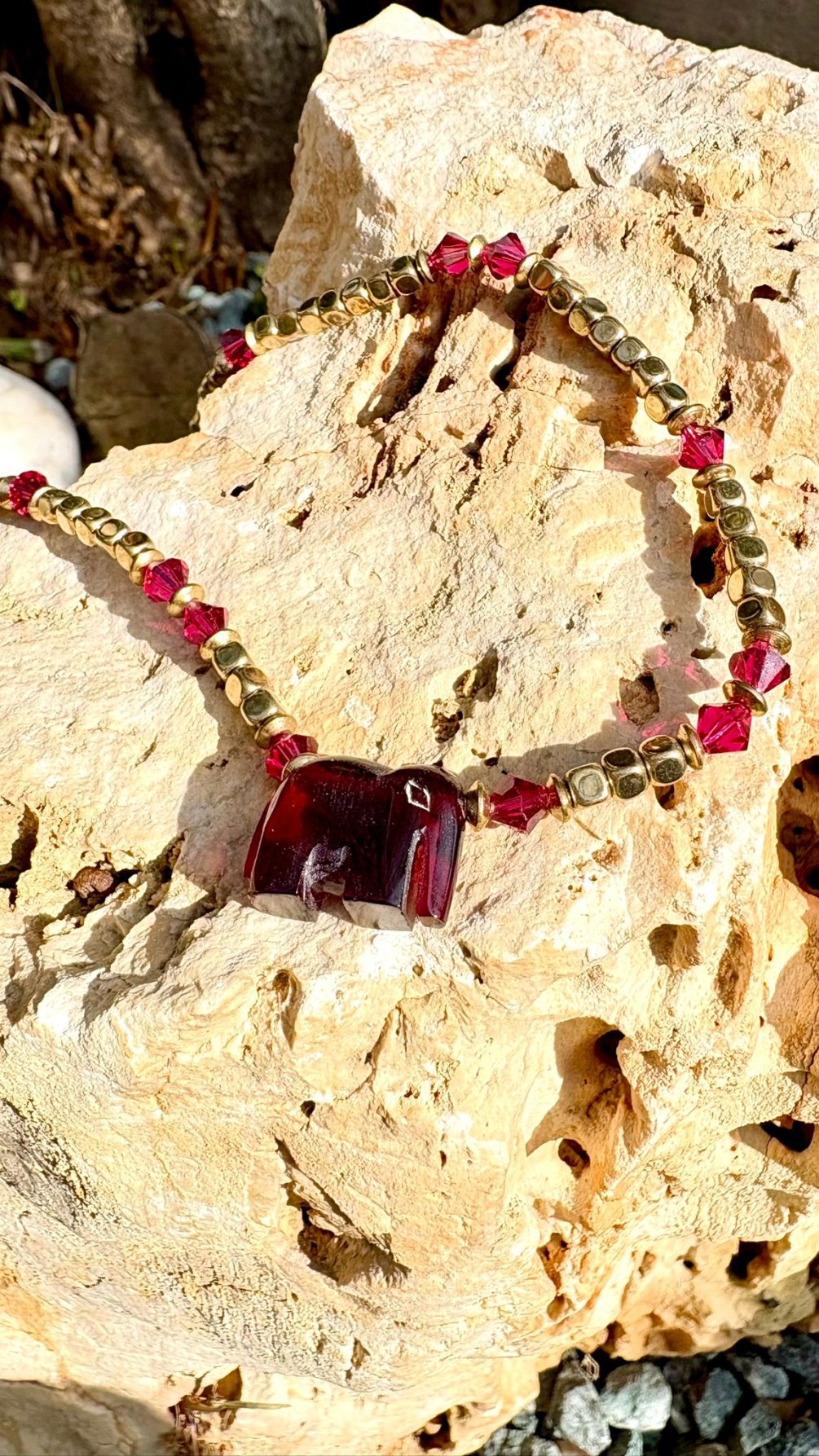 Collana Lucky Elephant Corniola