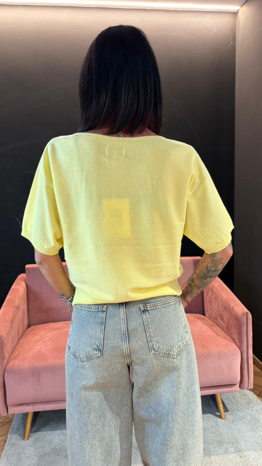Maglia in Cotone Giallo