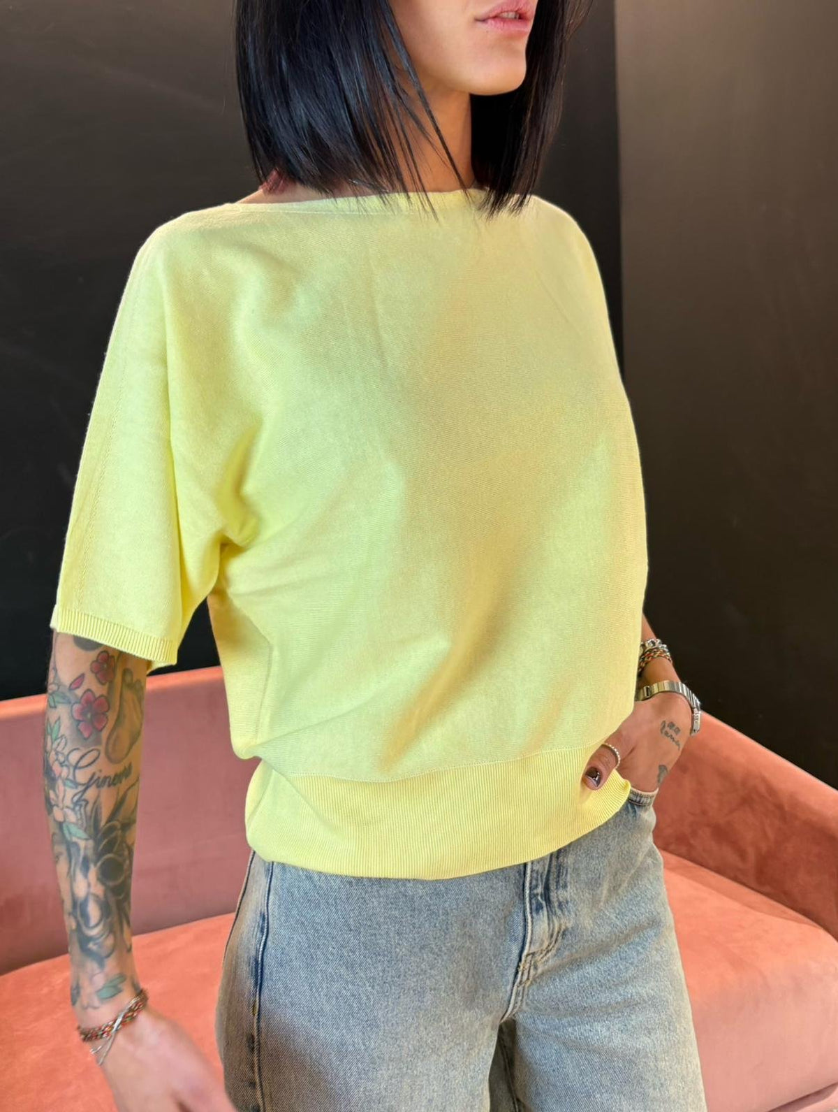 Maglia in Cotone Giallo