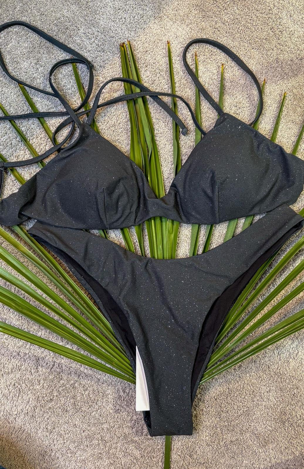 Bikini fascia nero lurex Tina