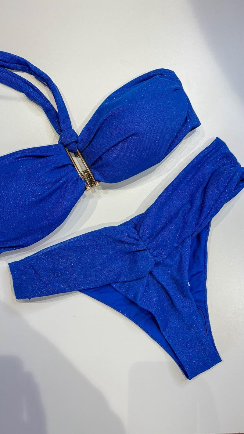 Lady Bikini Lurex Blu Elettrico