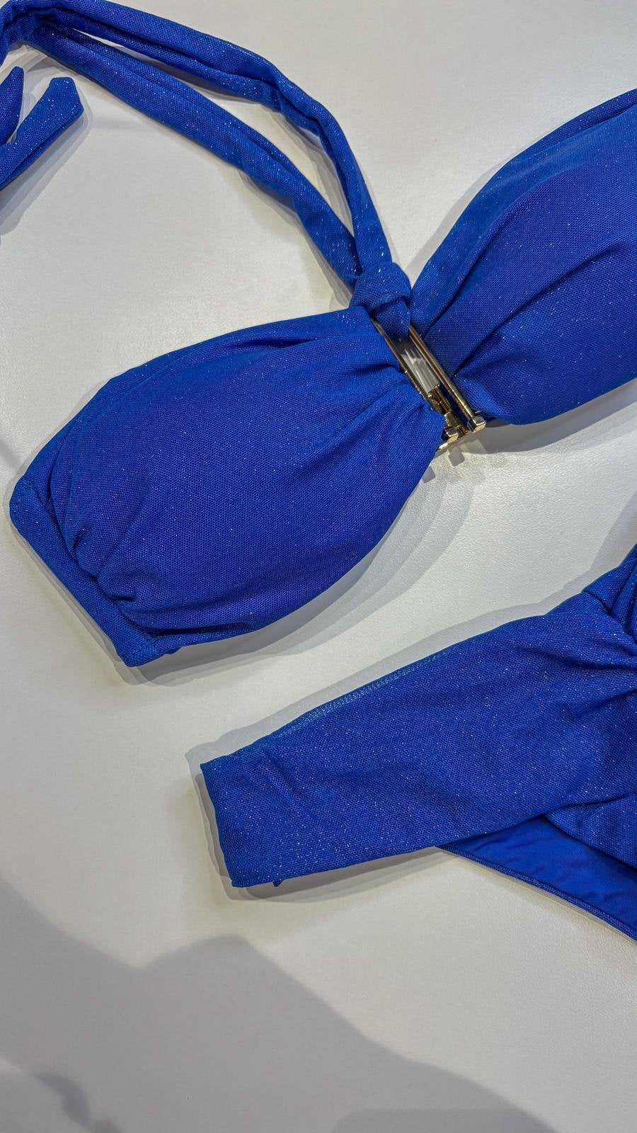 Lady Bikini Lurex Blu Elettrico