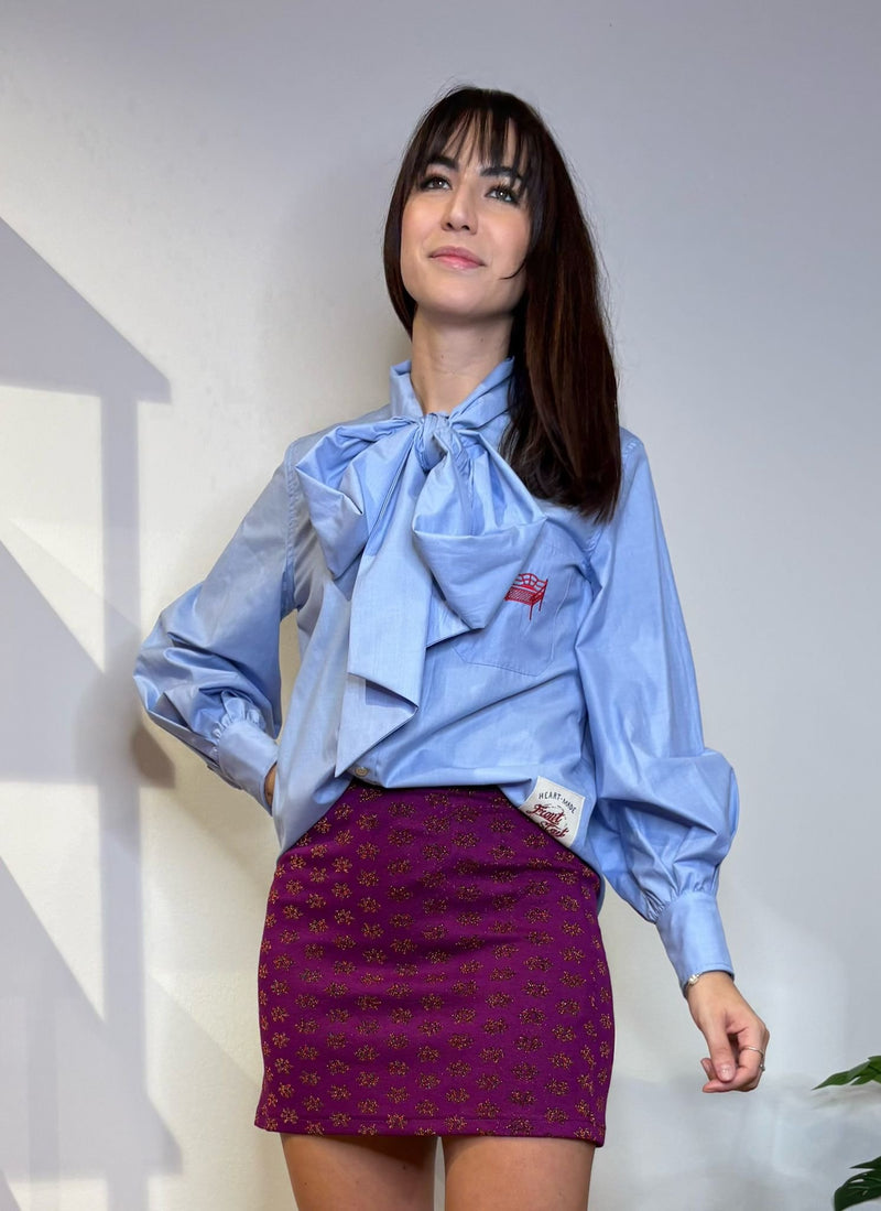 Camicia con Maxi Fiocco – Azzurro