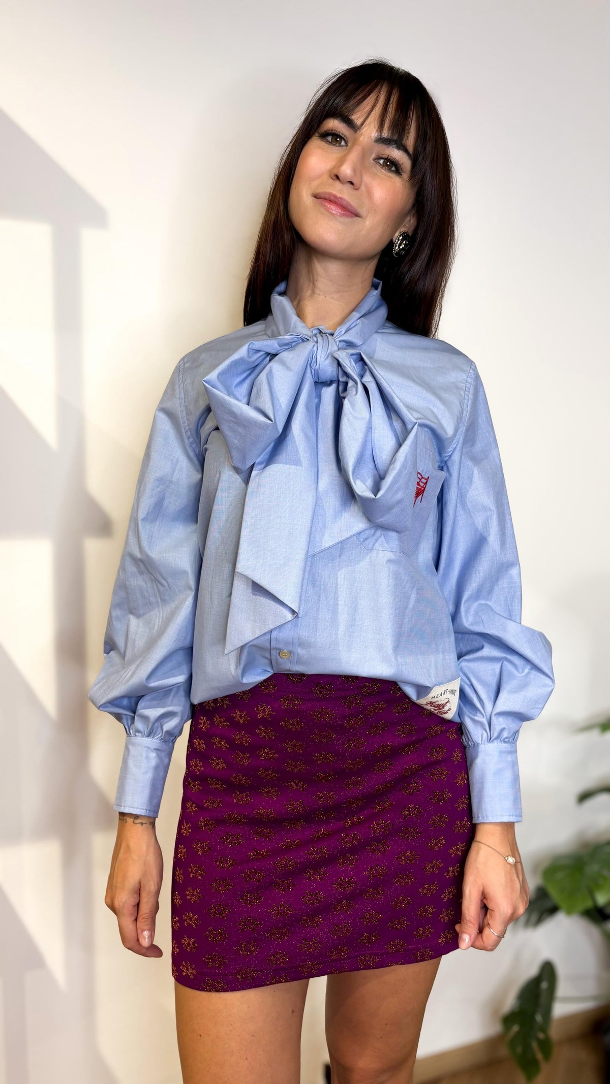 Camicia con Maxi Fiocco – Azzurro