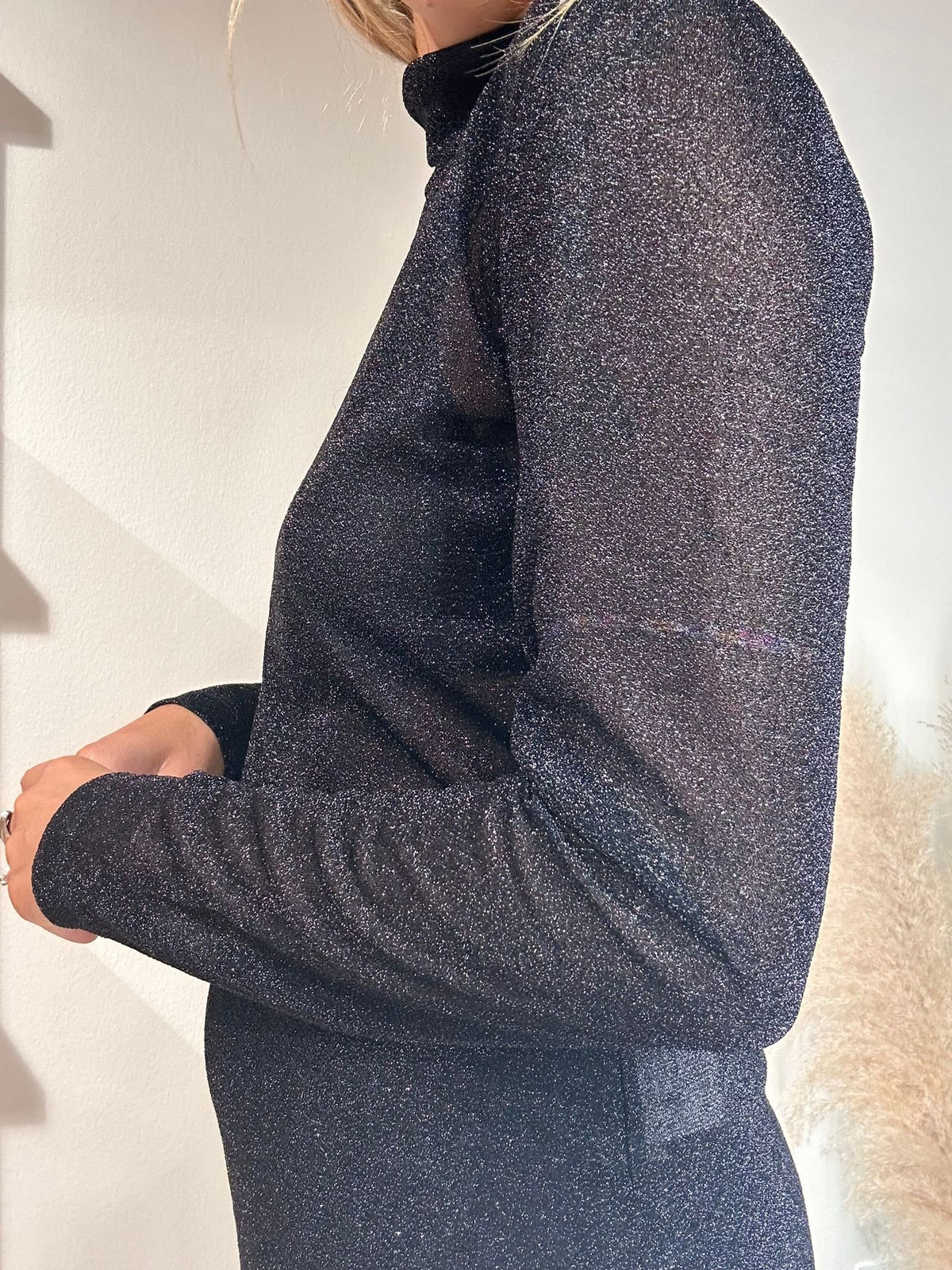 Lupetto lurex nero