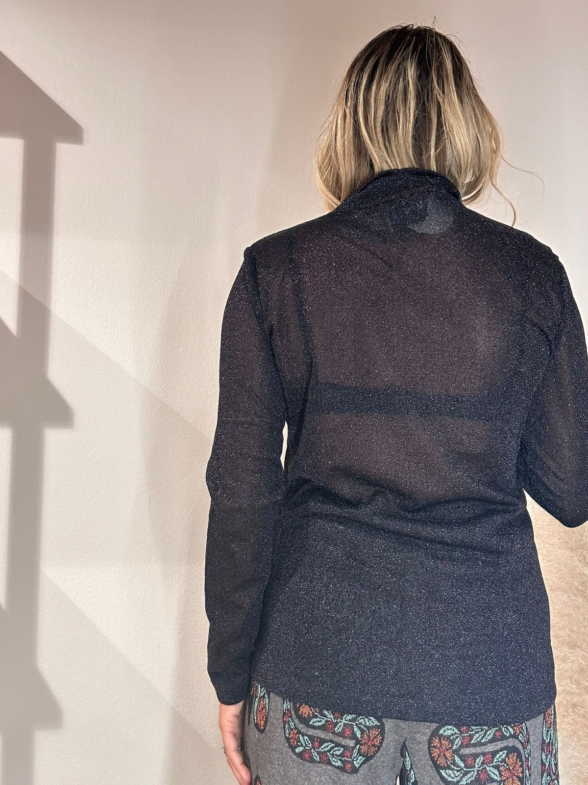 Lupetto lurex nero