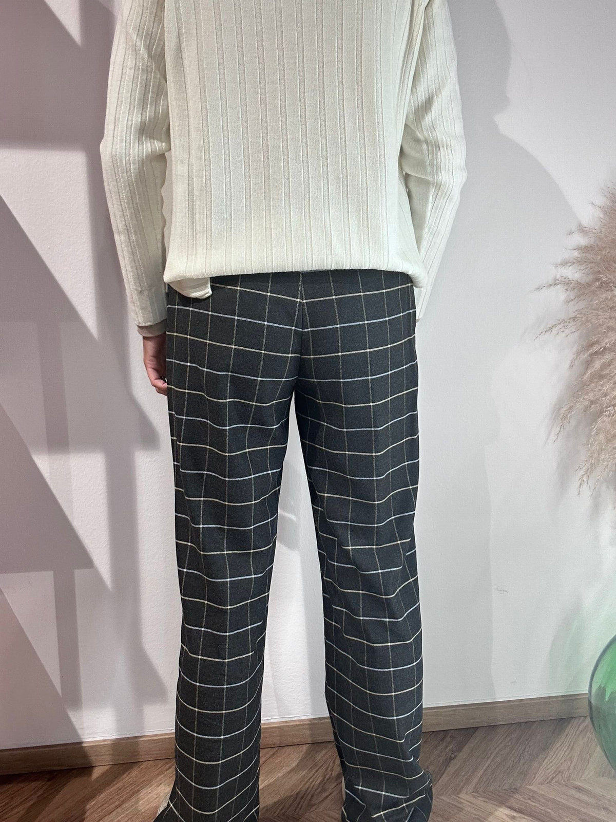 Pantalone a quadri - Grigio
