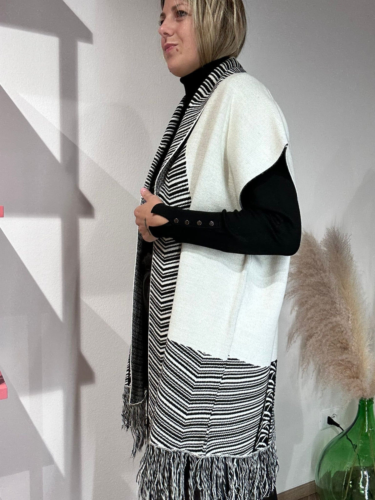 Cardigan smanicato