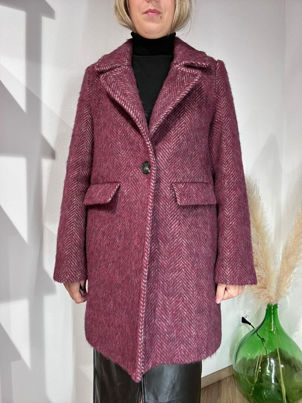 Cappotto spigato Bordeaux