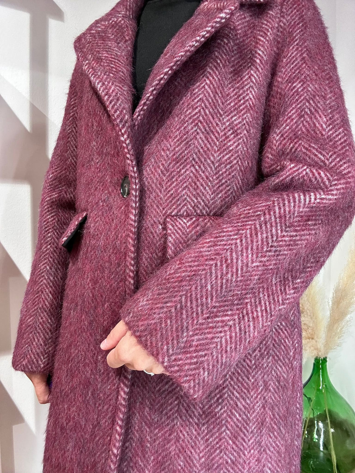 Cappotto spigato Bordeaux