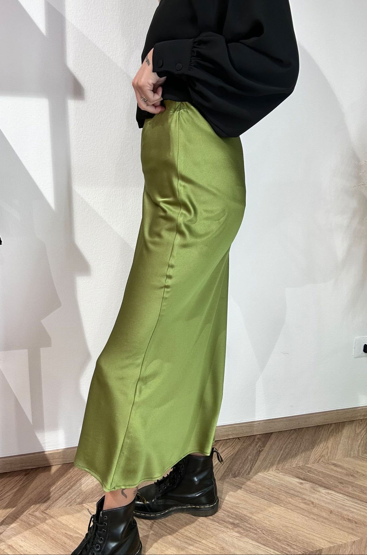 Gonna satin - Verde