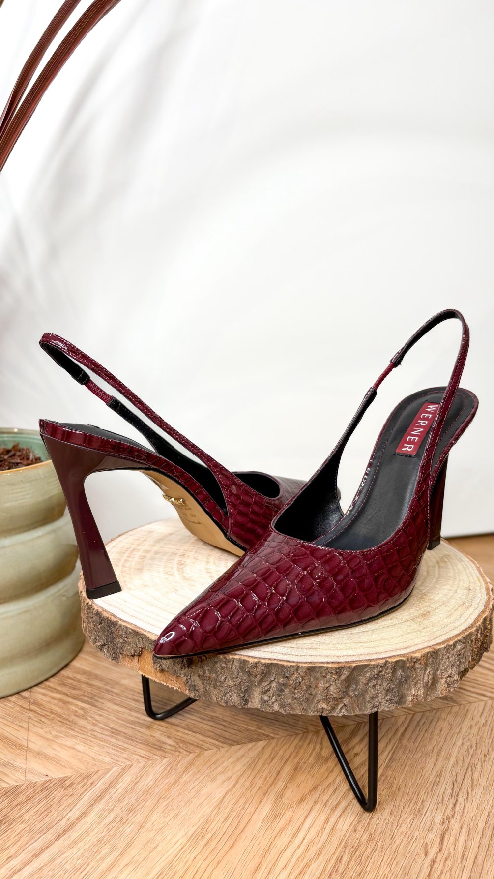Slingback Bordeaux in pelle - Bordeaux