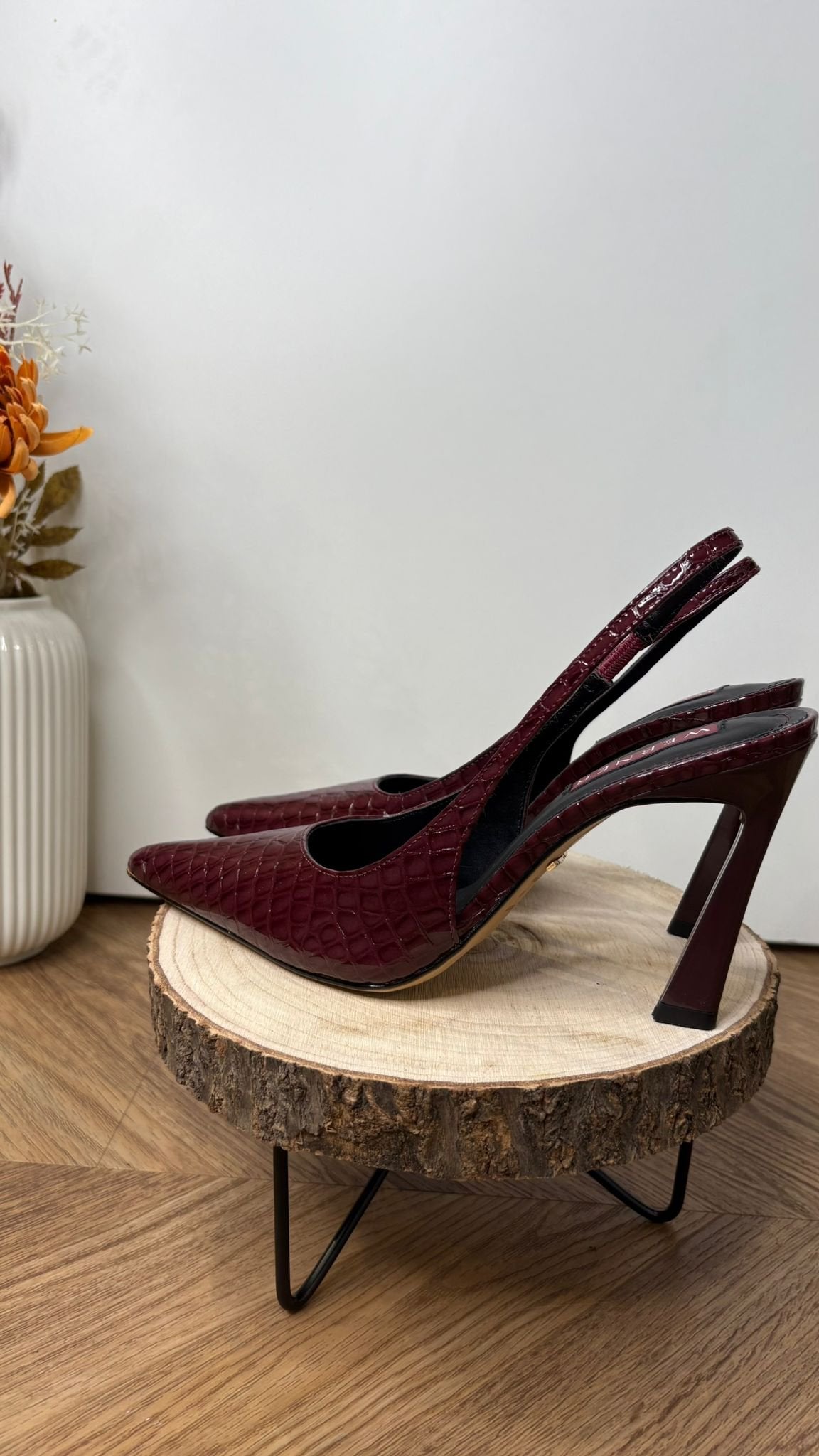 Slingback Bordeaux in pelle - Bordeaux