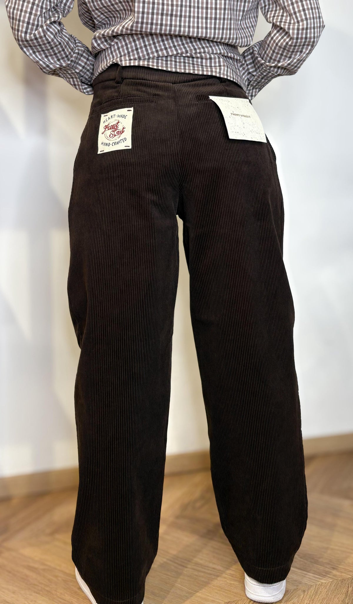 Pantalone Corduroy Pinces - Marrone