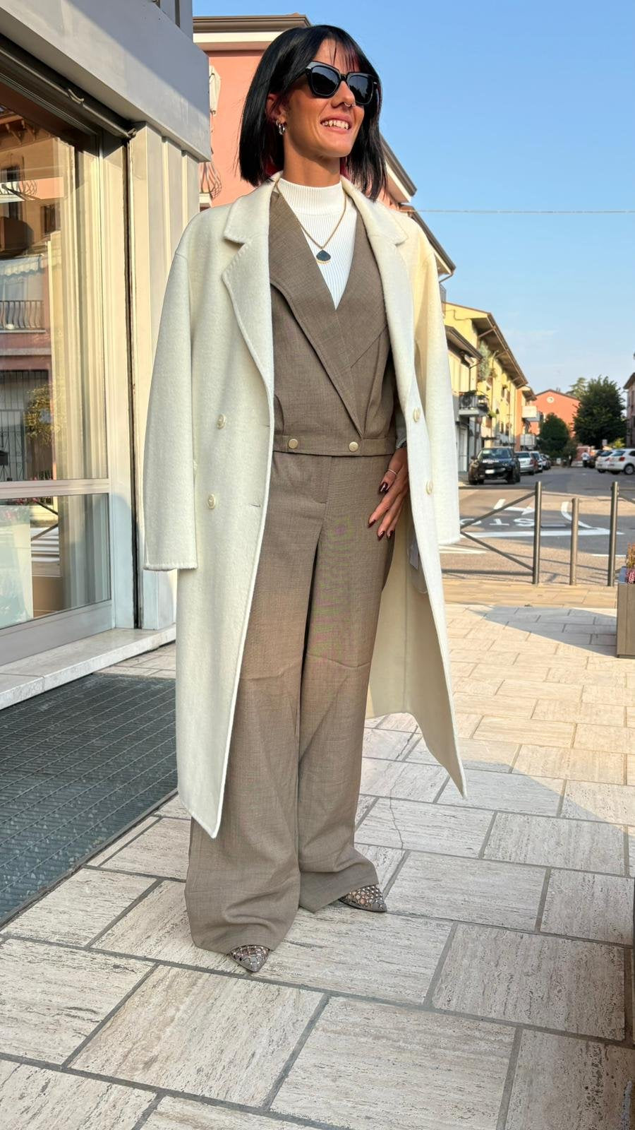 Cappotto cucito a mano - Bianco