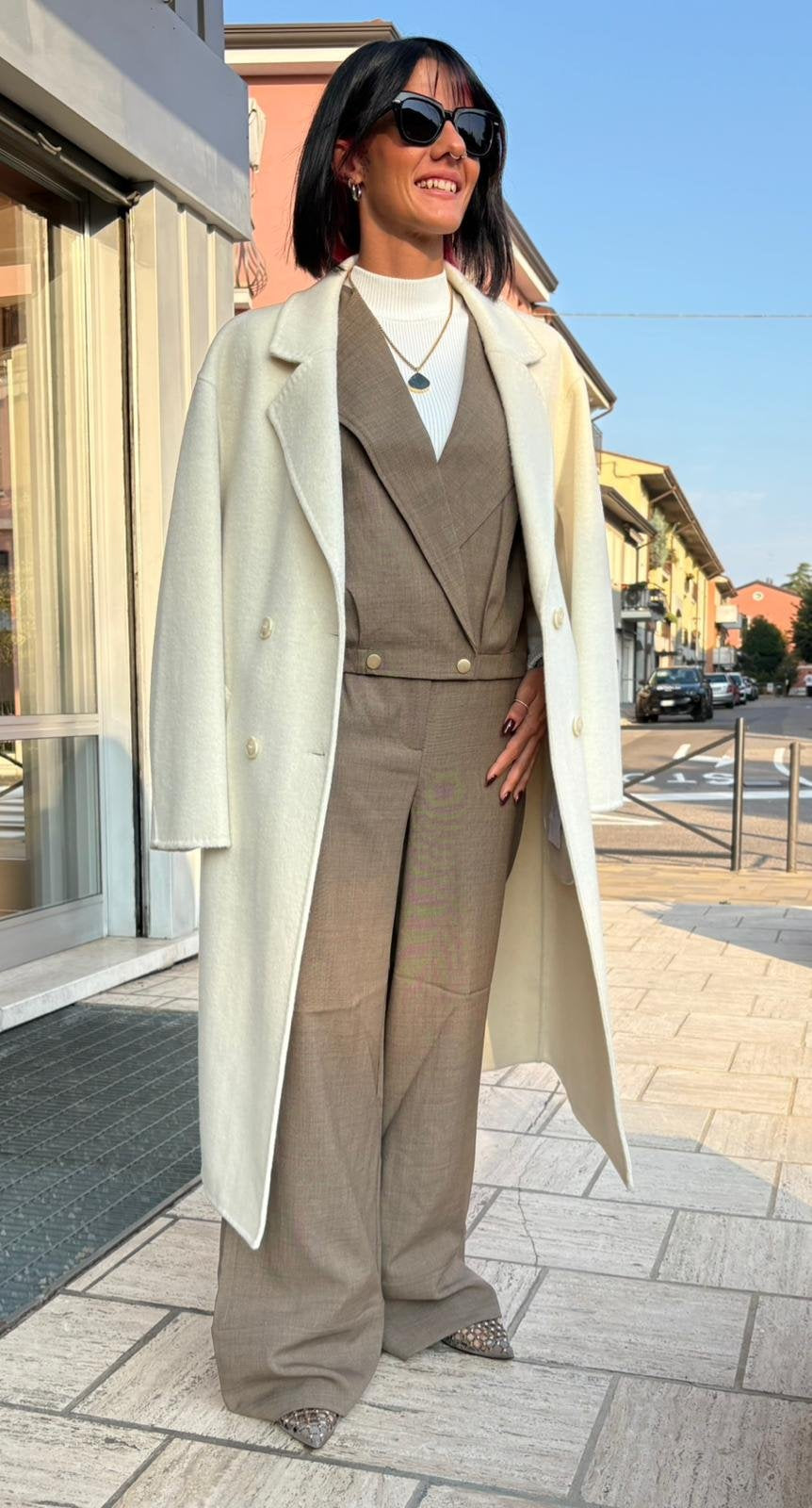 Cappotto cucito a mano - Bianco