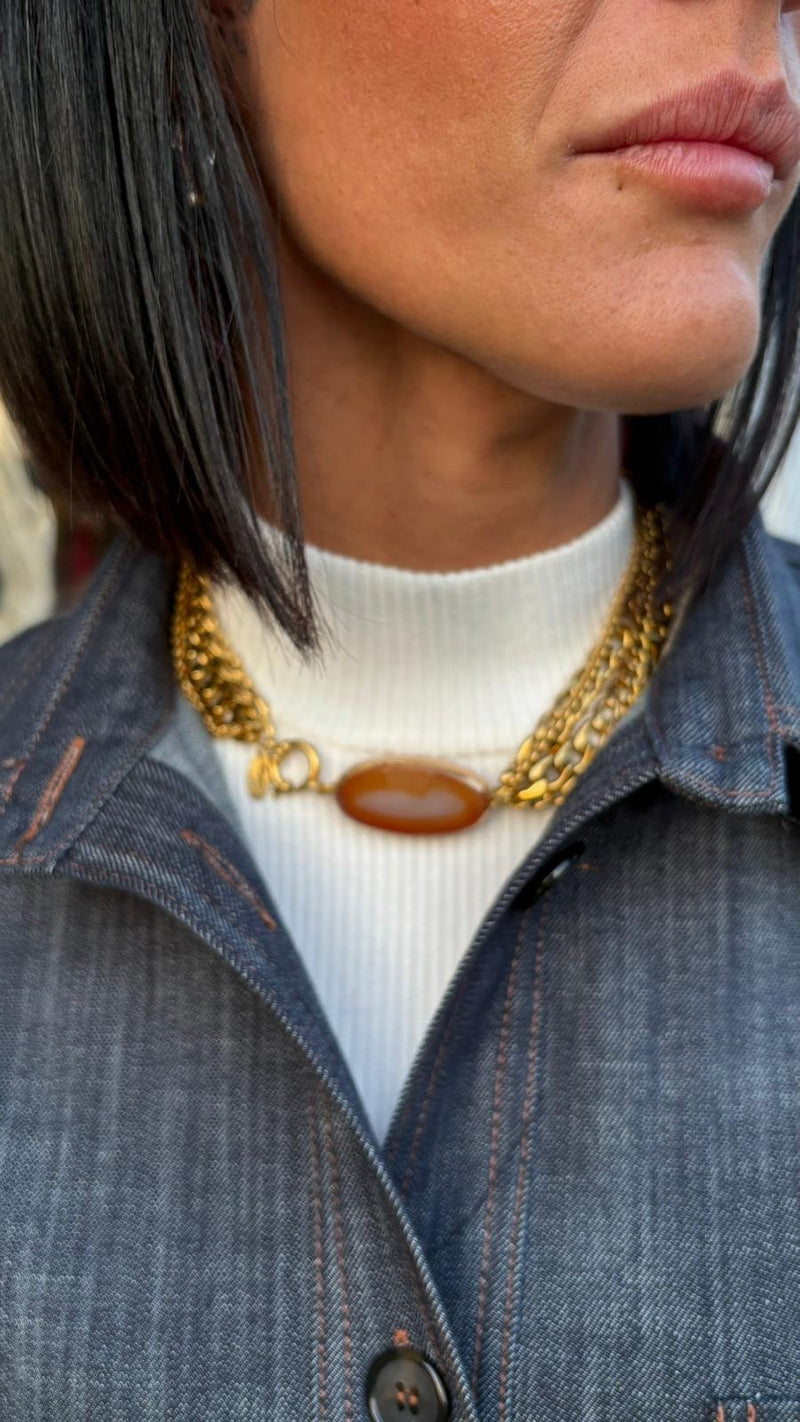 Choker dorato con Agata _ Gipsy Chic Lovers