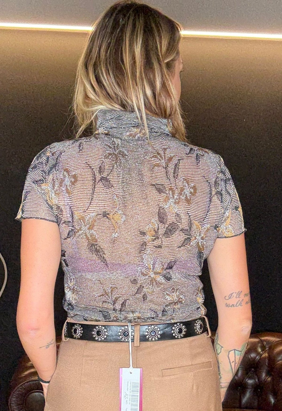 Dolcevita Lurex Ricamato a Fiori