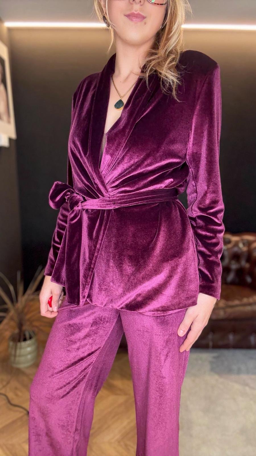 Kimono in Velluto Porpora e Lurex