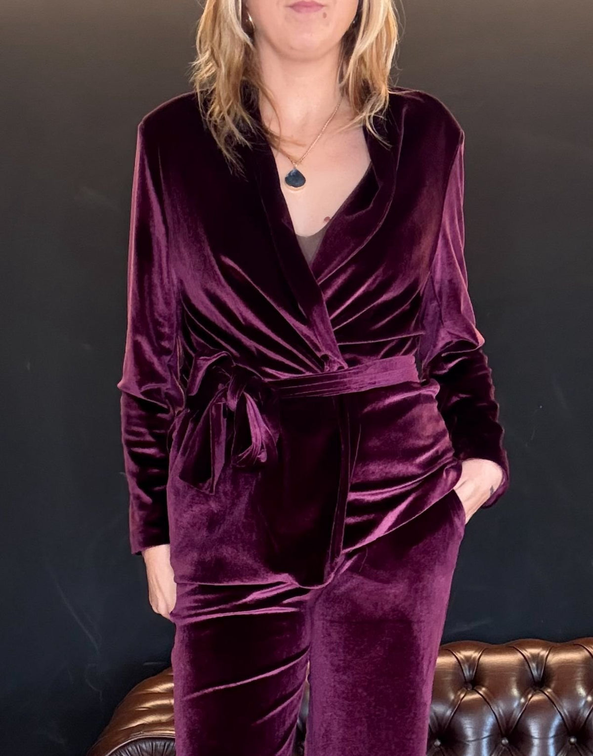 Kimono in Velluto Porpora e Lurex