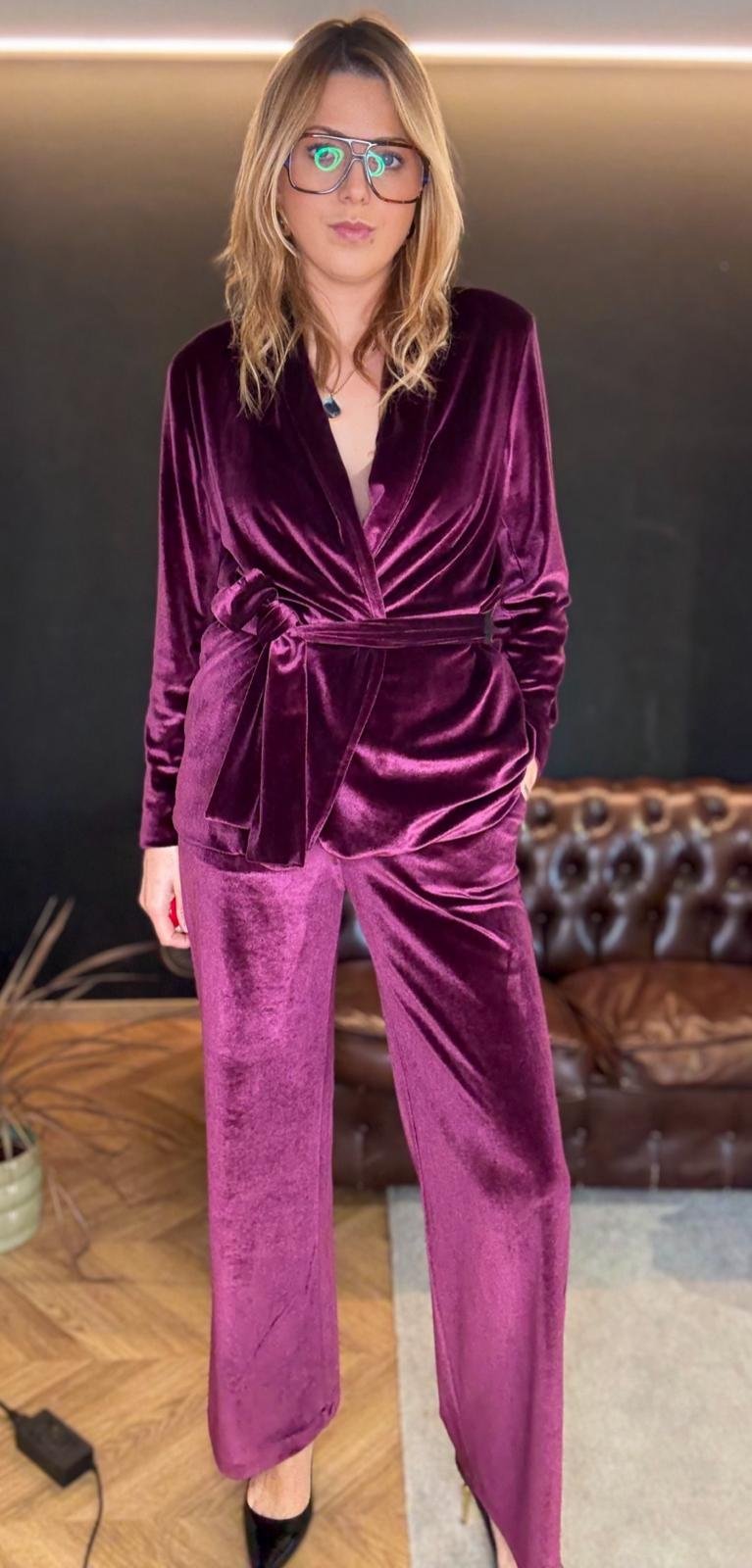 Kimono in Velluto Porpora e Lurex