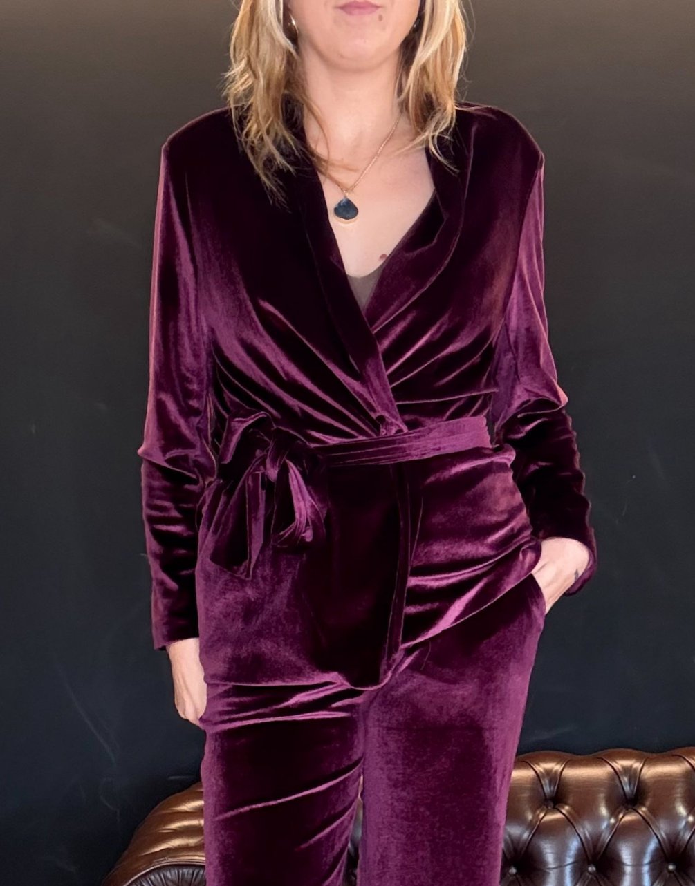 Kimono in Velluto Porpora e Lurex