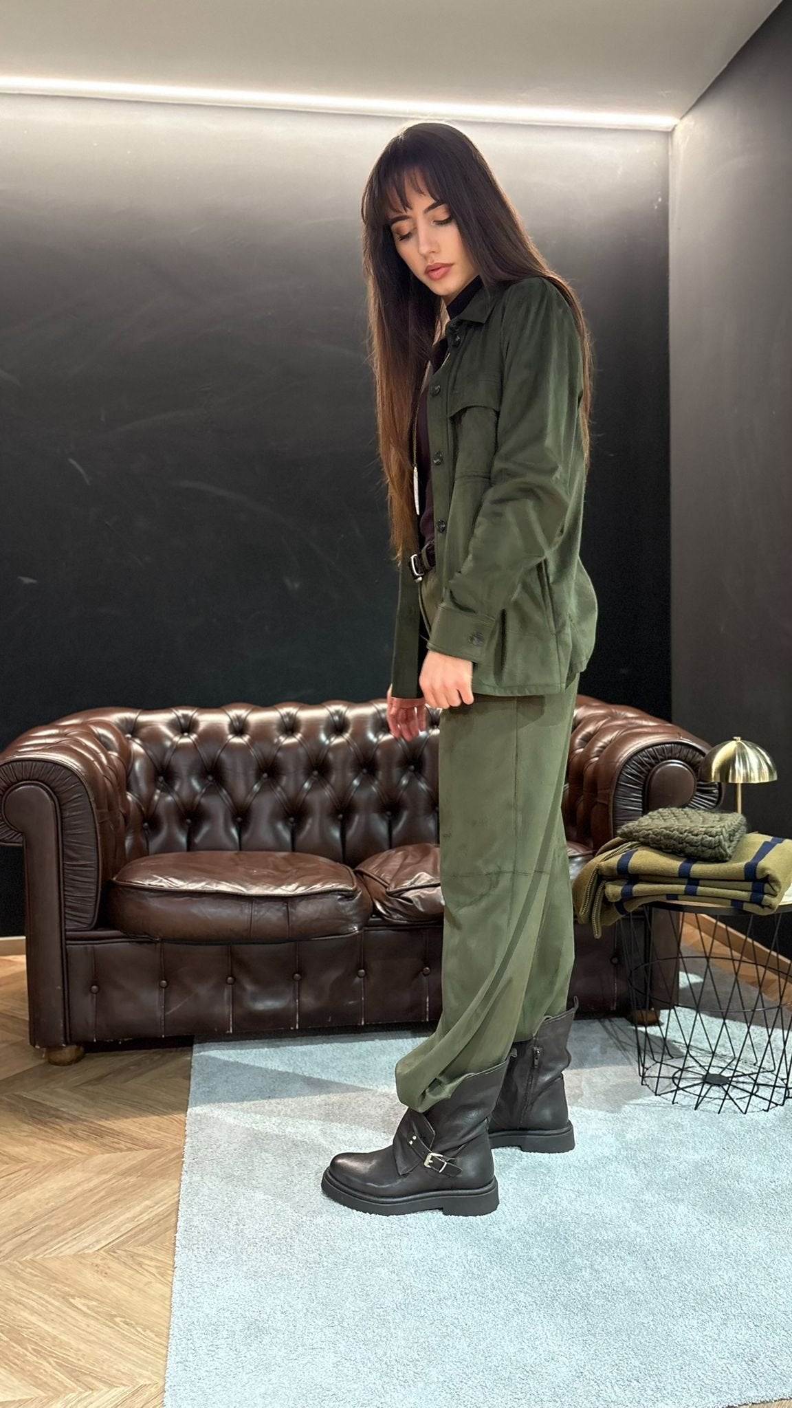 Camicia scamosciata - Verde