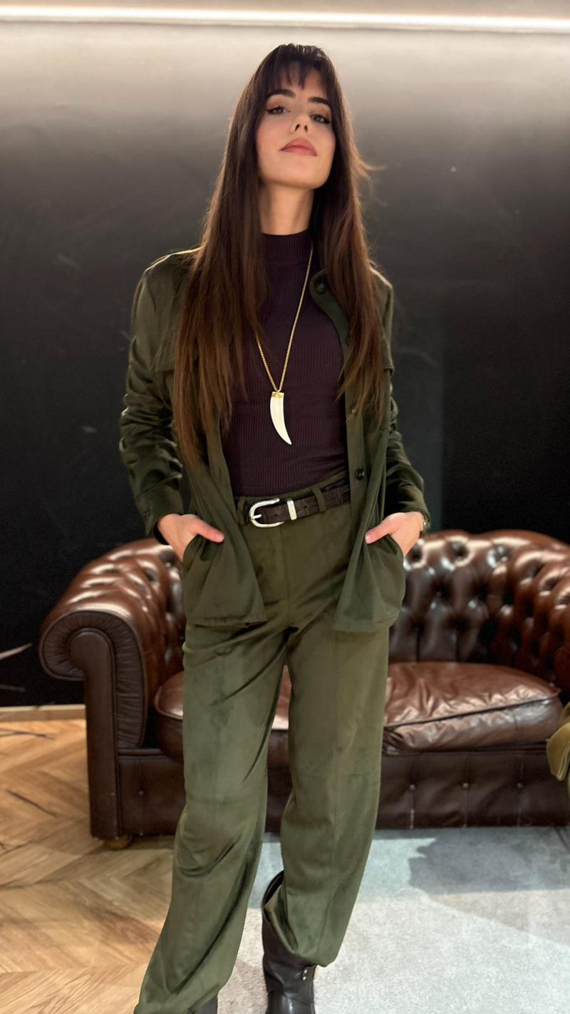 Camicia scamosciata - Verde