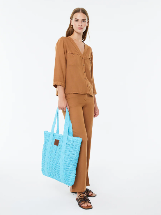 Borsa Rafia Azzurra - Azzurro