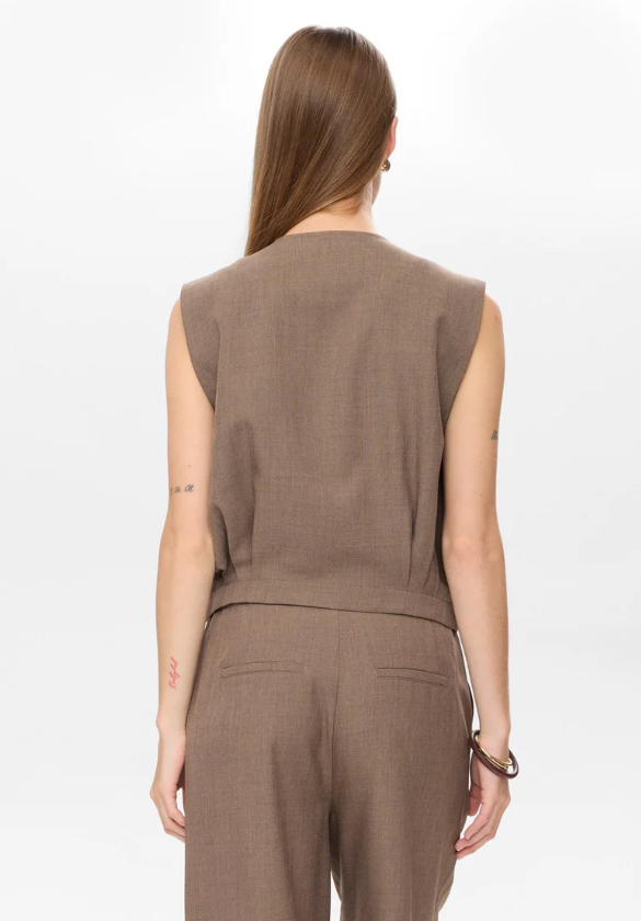 Gilet sartoriale marrone melange - Marrone