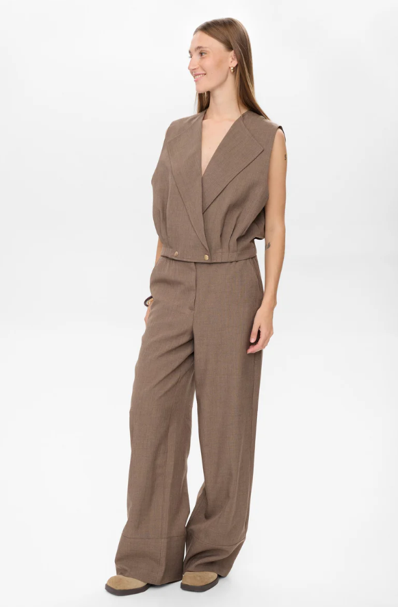 Gilet sartoriale marrone melange - Marrone
