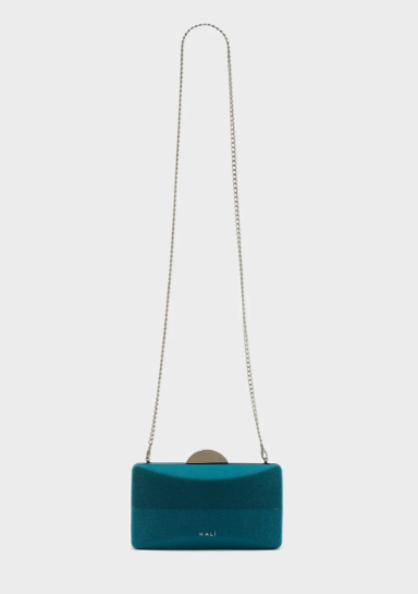 Clutch Misha Nalì in tessuto – Blu con manico metallico - Blu