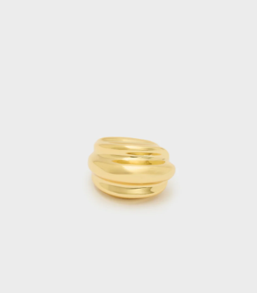 Anello Bombato Aperto – oro, leggero e regolabile