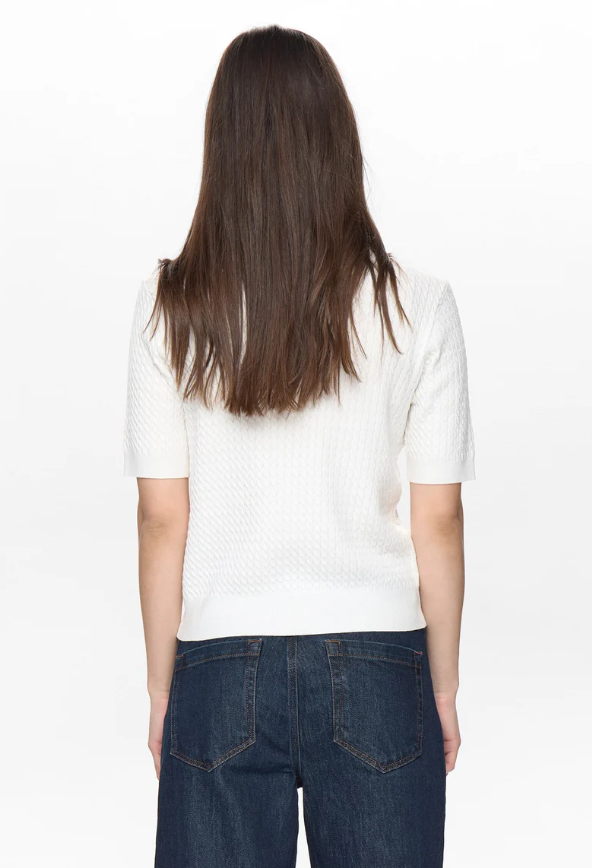 Polo Bianca lavorata in maglia - Bianco