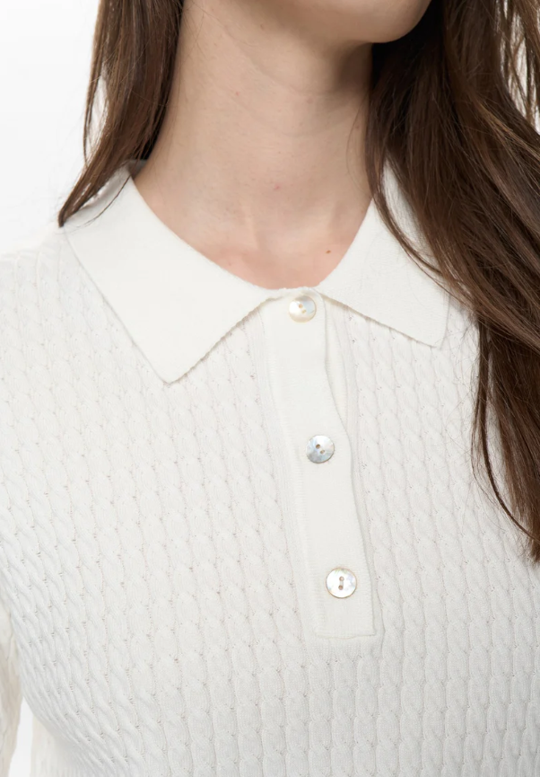 Polo Bianca lavorata in maglia - Bianco