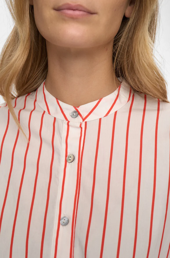 Camicia a righe con ricami