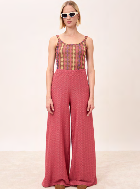 Pantalone palazzo Paloma jacquard Ondina – Made in Italy