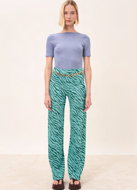 Pantalone zebra donna jacquard Polinesia Made in Italy