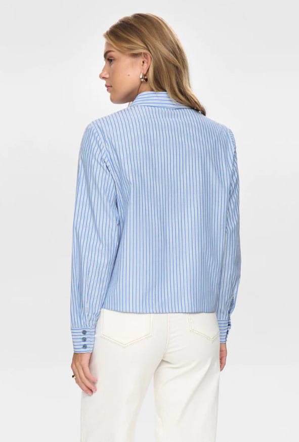 Camicia a righe azzurre