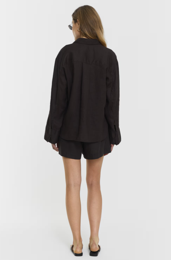 Melody Linen Shorts – Coffee