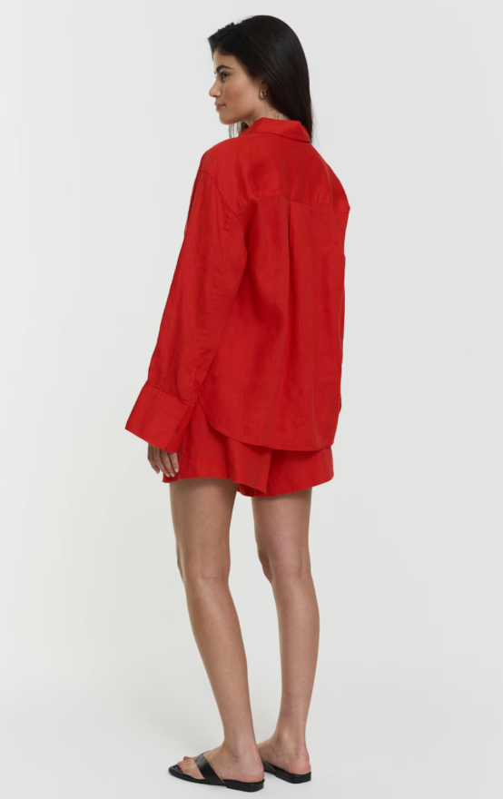 Melody Linen Shorts – Red