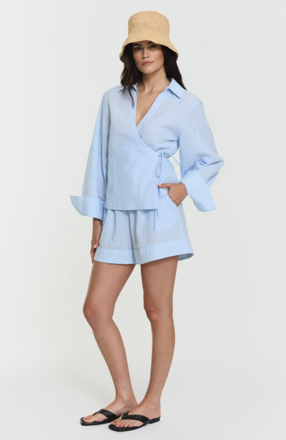 Short a righe azzurro chiaro Lusin