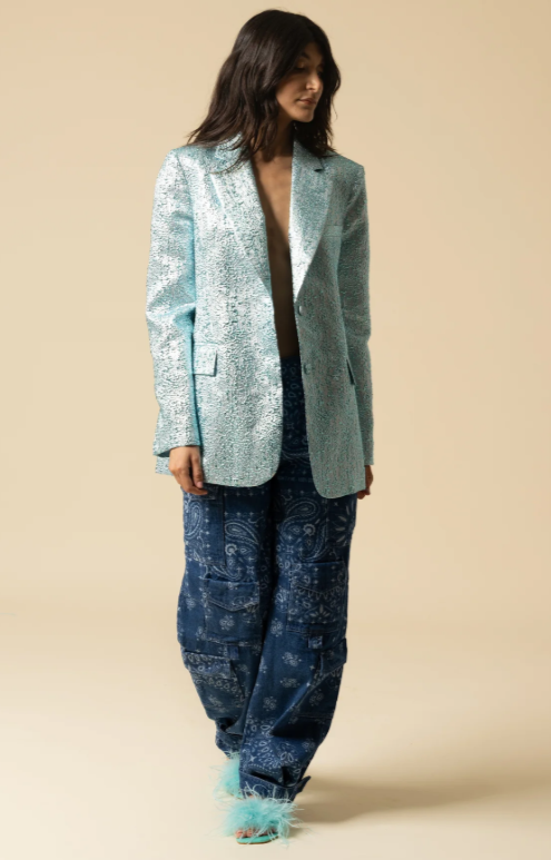 Jeans Cargo Oversize con Laseratura Bandana