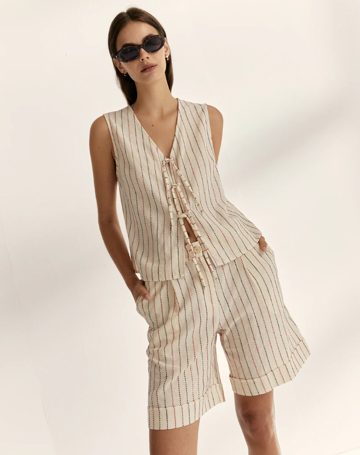 Blusa effetto Gilet con fiocchi