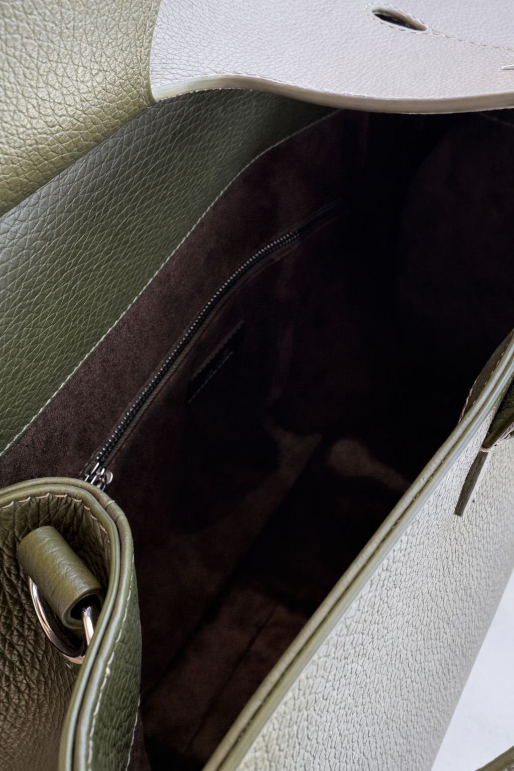 Borsa Modello Birkin in Vera Pelle Olive - Verde