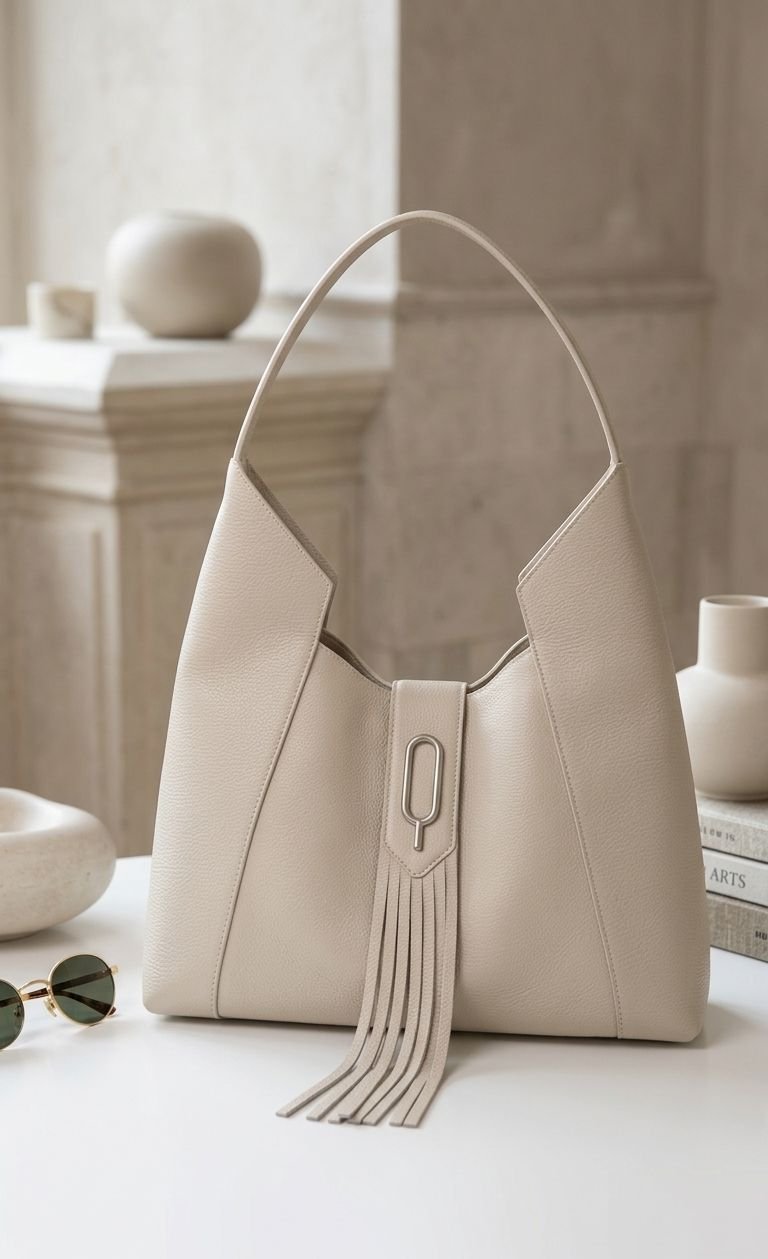 Borsa Tote Quarzovivo – Pelle Bottolata Crema Panna