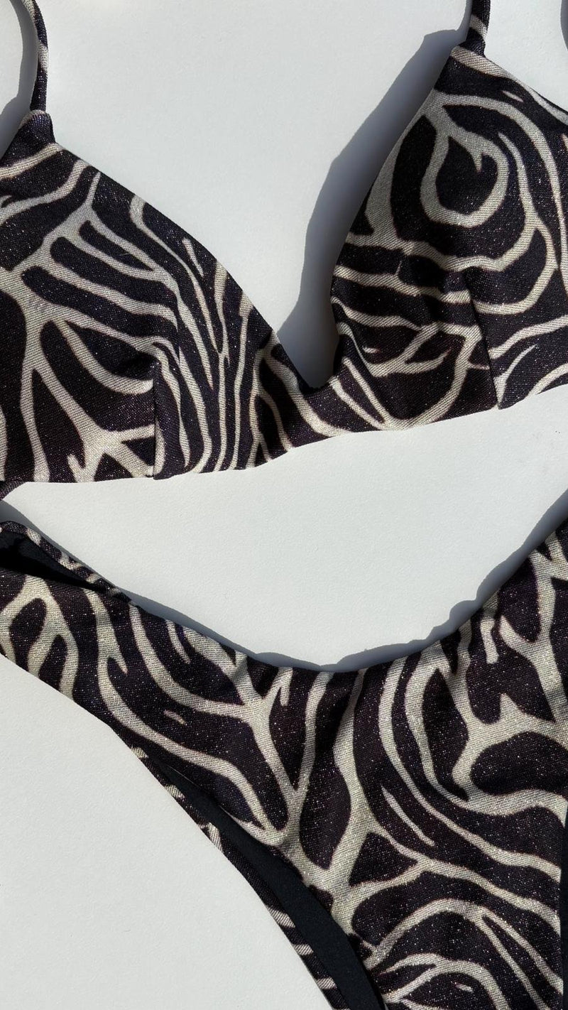 Bikini Tina Zebrato Lurex Bianco