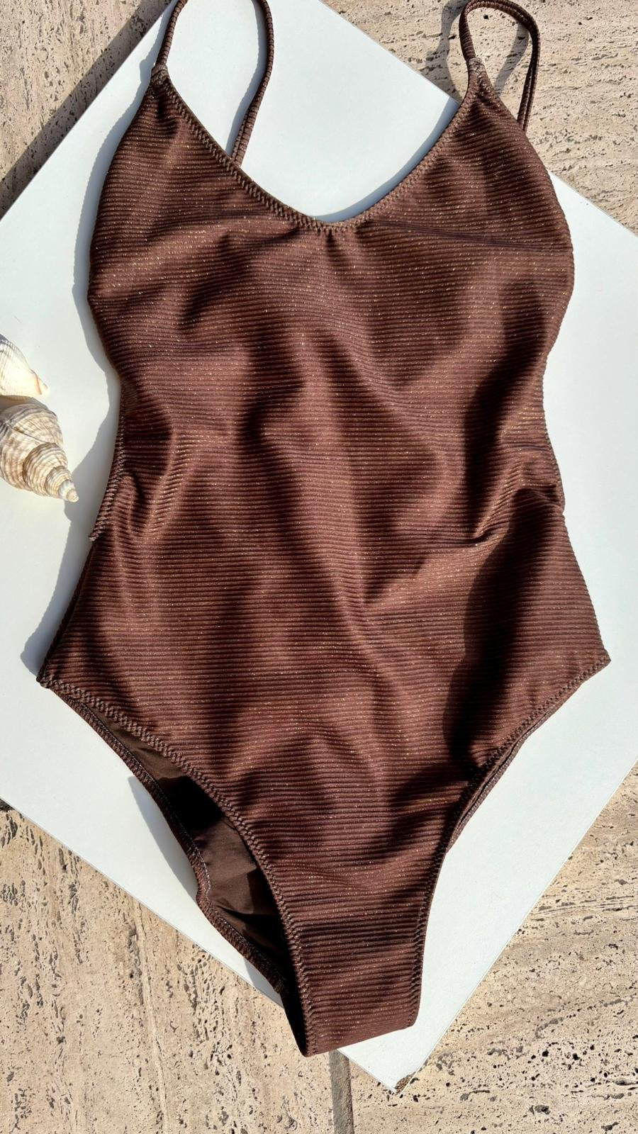 Costume Intero Julie costina Lurex Marrone