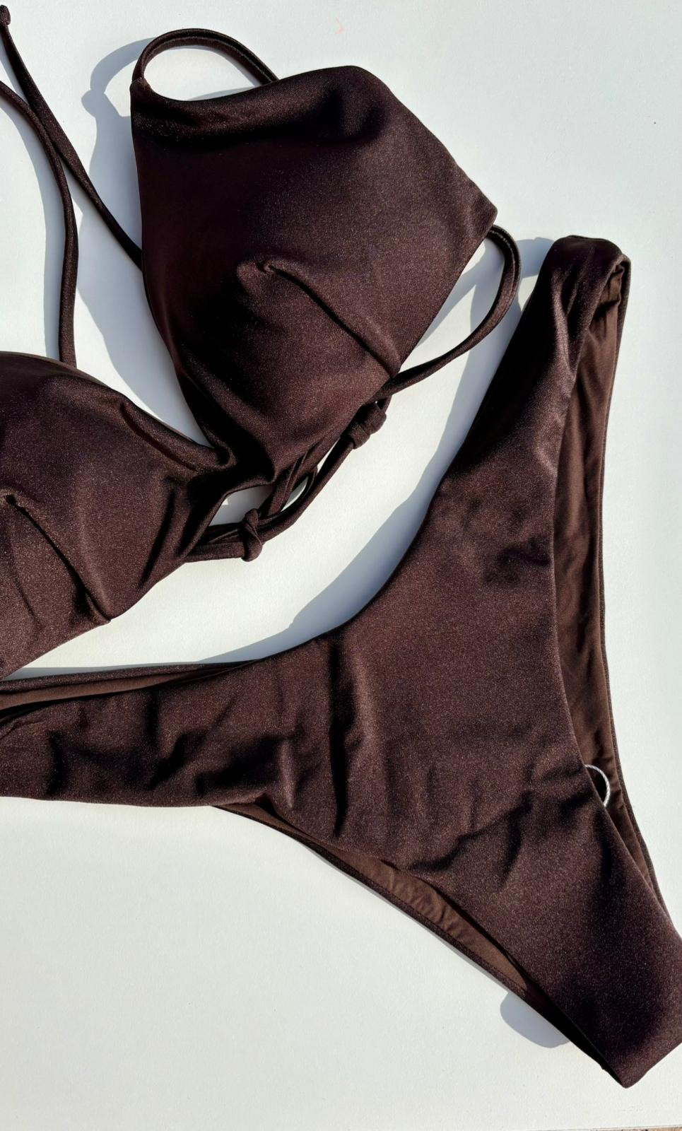 Bikini Tina Lycra Lucida Marrone