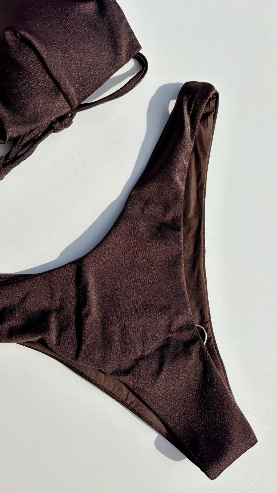 Bikini Tina Lycra Lucida Marrone